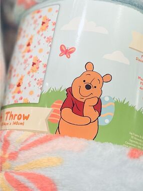 BNWT DISNEY Winnie The Pooh Plush Throw Blanket 45”X 55” Sky Blue Pastel